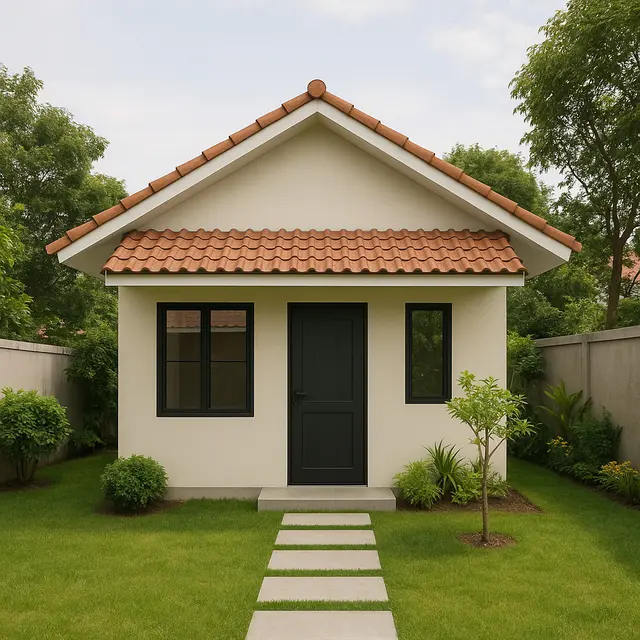 Desain Rumah 6x9 dengan Atap Pelana