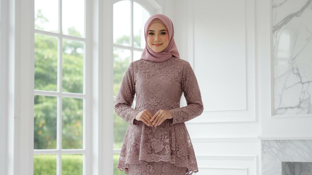 Desain Mewah &amp; Modern, 8 Ide Model Gamis Full Brokat Terbaru untuk Acara Spesial