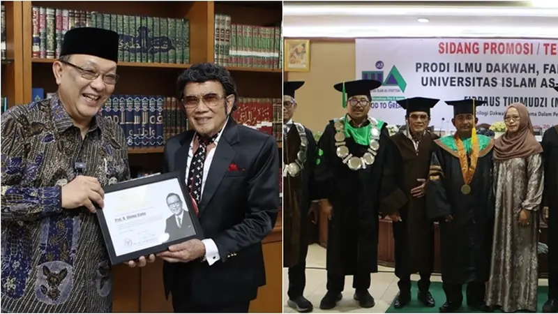 6 Potret Rhoma Irama Jadi Penguji Ahli Sidang Disertasi S3, Tampil Pakai Toga