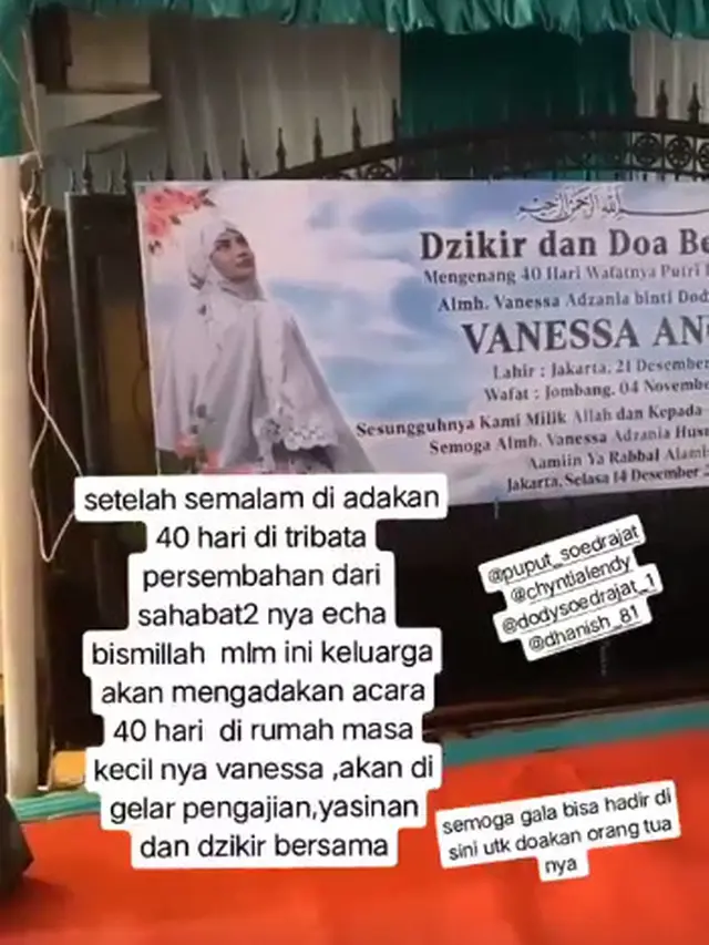 Doddy Soedrajat Gelar Lagi Acara 40 Harian di Rumah Masa Kecil Vanessa Angel, Ini 6 Potretnya