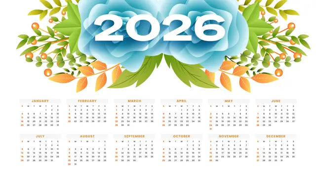Ilustrasi kalender 2026