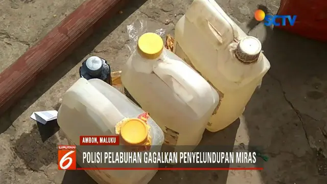 Polisi musnahkan puluhan liter miras tradisional jenis sopi di Ambon, Maluku.