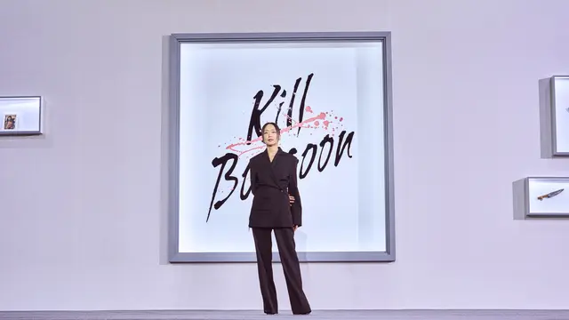 Jeon Do Yeon dalam konferensi pers Kill Boksoon. (Netflix)