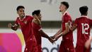 <p>Selebrasi pemain Timnas Indonesia U-23, Marselino Ferdinan (kiri), setelah mencetak gol kedua ke gawang Timnas Chinese Taipe U-23 dalam pertandingan Grup K Kualifikasi Piala Asia U-23 2024 yang berlangsung di Stadion Manahan, Solo, Sabtu (9/9/2023). (Bola.com/Arief Bagus Prasetiyo)</p>