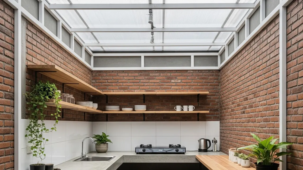 6 Desain Dapur Belakang dengan Baja Ringan yang Bisa Dibangun Bertahap