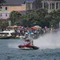 Race 2 F1 Powerboat Lake Toba 2023, yang sejatinya dijadwalkan berlangsung pada Minggu (26/2/2023) sore WIB, dibatalkan akibat adanya angin kencang dan ombak tinggi di Danau Toba. (Dok. F1H2O)