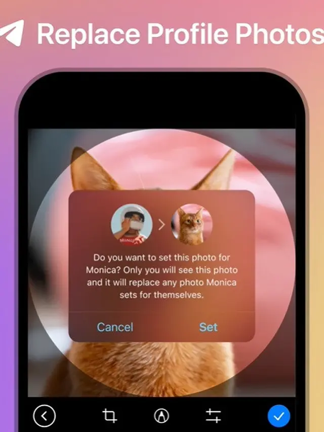 Fitur baru mengganti foto profil orang lain di Telegram (Dok. Telegram)