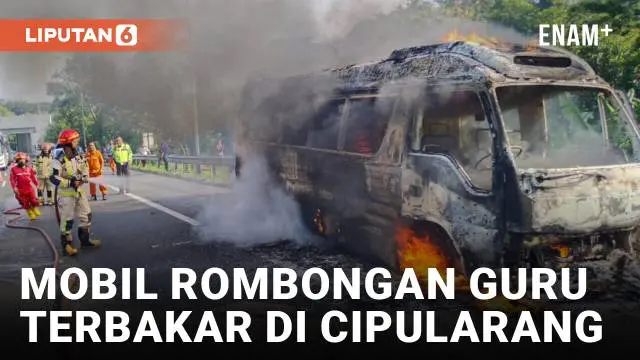 Sebuah minibus elf yang membawa rombongan guru dari kota Bekasi terbakar di km 85.600 dari Jakarta menuju Bandung ruas tol Cipularang Purwakarta, Selasa pagi. Kebakaran diduga karena masalah pada mesin kendaraan.