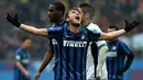 Striker Inter Milan, Adam Ljajic, berteriak kecewa usai timnya kalah dari Sassuolo 0-1 pada laga Serie A. Nerazzurri kini berada pada peringkat tiga klasemen Liga Italia. (AFP/Alberto Pizzoli)