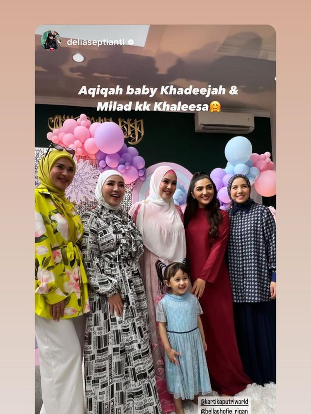 Dihadiri Sahabat, Ini 7 Momen Akikah Anak Kedua Kartika Putri yang Meriah