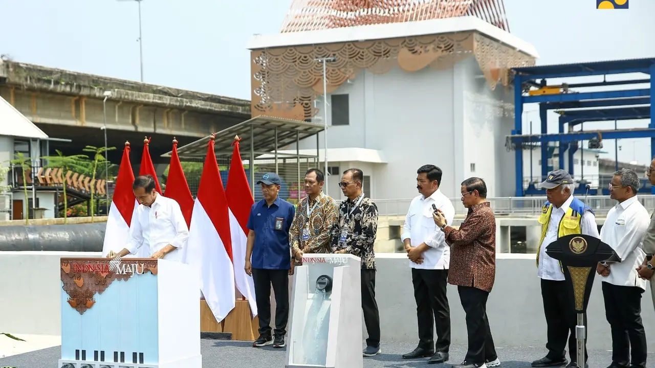 Presiden Joko Widodo (Jokowi) telah meresmikan Stasiun Pompa Ancol Sentiong di Tanjung Priok, Jakarta Utara pada Senin (11/12/2023).  (Dok Kementerian PUPR)