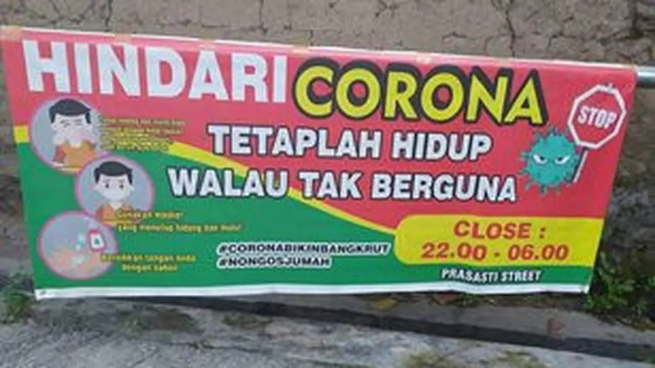 6 Tulisan Kreatif Baliho Himbauan Soal Covid-19 Ini Sukses Bikin Patuh