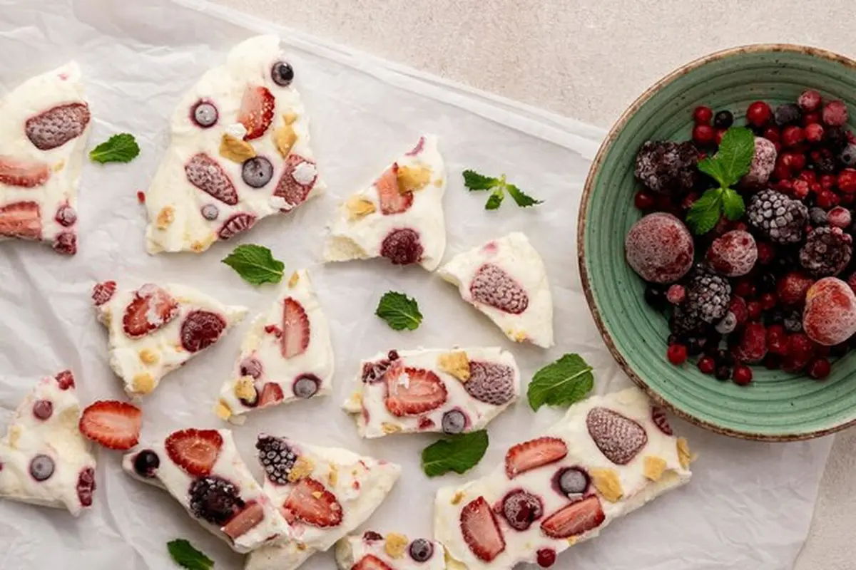 Fruit yogurt bark