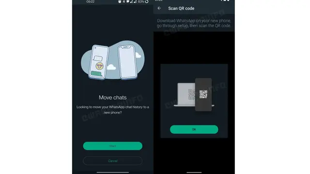Transfer chat WhatsApp antarperangkat dengan scan Kode QR