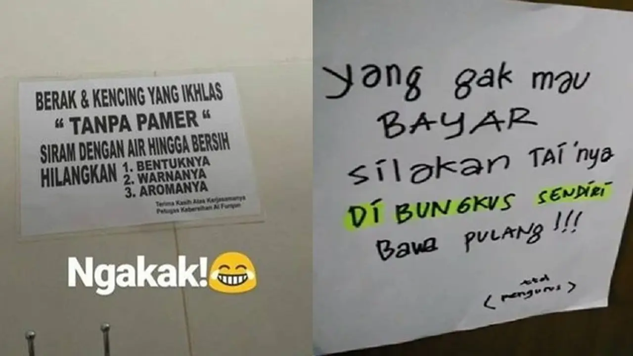 6 Pengumuman di Toilet Umum Ini Bikin Geleng Kepala, Imbauannya Menohok