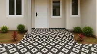 8 Model Teras Rumah Subsidi Tipe 36 dengan Lantai Motif Geometris, Tampilannya Antik