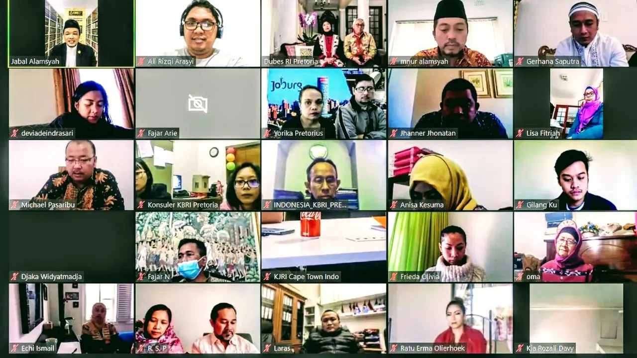 KBRI Pretoria melakukan silaturahmi Idul Fitri secara virtual karena pandemi Virus Corona COVID-19.
