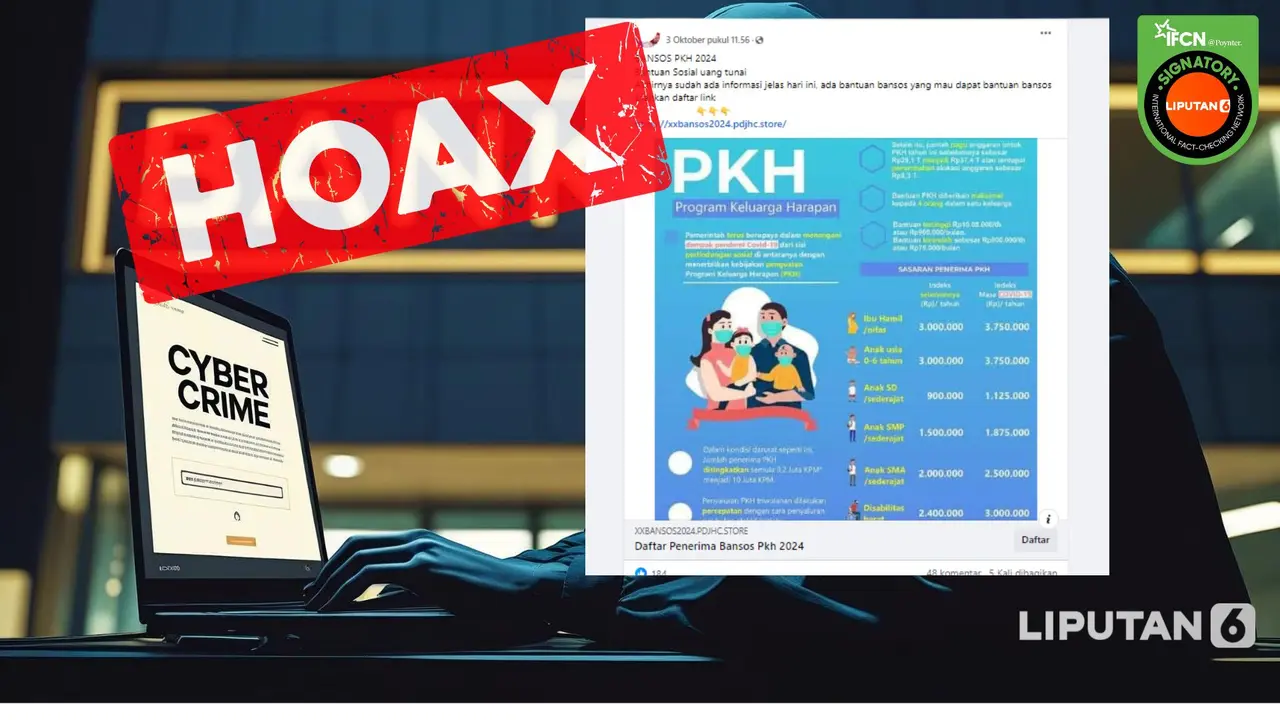 Tangkapan layar hoaks bantuan