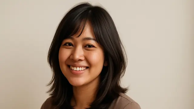 Model Potongan Rambut Long Bob untuk Wajah Bulat/via AI