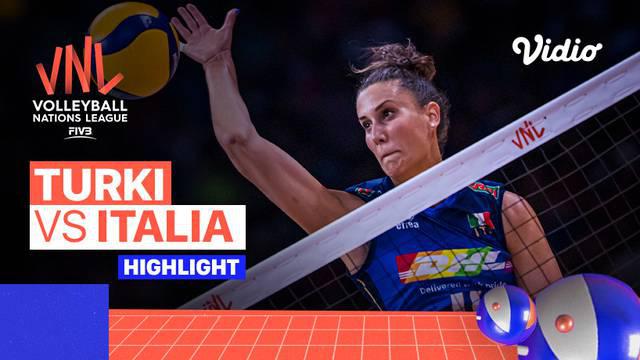 Berita Video, Highlights Semifinal VNL antara Italia Vs Turki pada Minggu (17/7/2022)