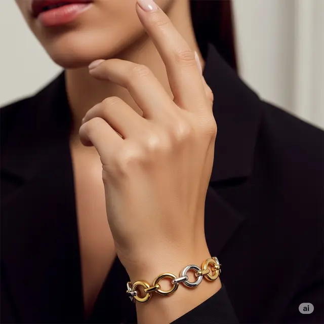 Gelang Gucci Link Two-Tone