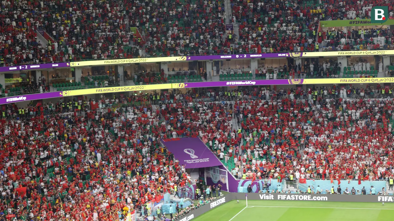 Lautan Fans Timnas Maroko di Al Thumama Stadium