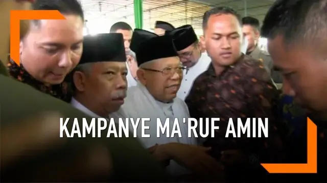 Cawapres Jokowi Ma'ruf Amin berkampanye di Yogyakarta. Mantan Ketua MUI ini akan menghadiri deklarasi 5.000 santri dan ulama yang mendukung dirinya menjadi Cawapres Jokowi.