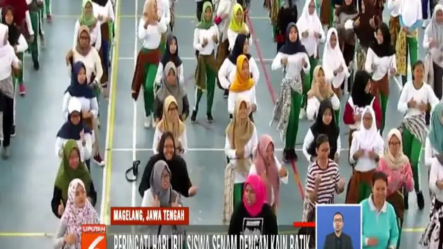 Hari Ibu, Pelajar Magelang Senam Massal dengan Selendang Batik