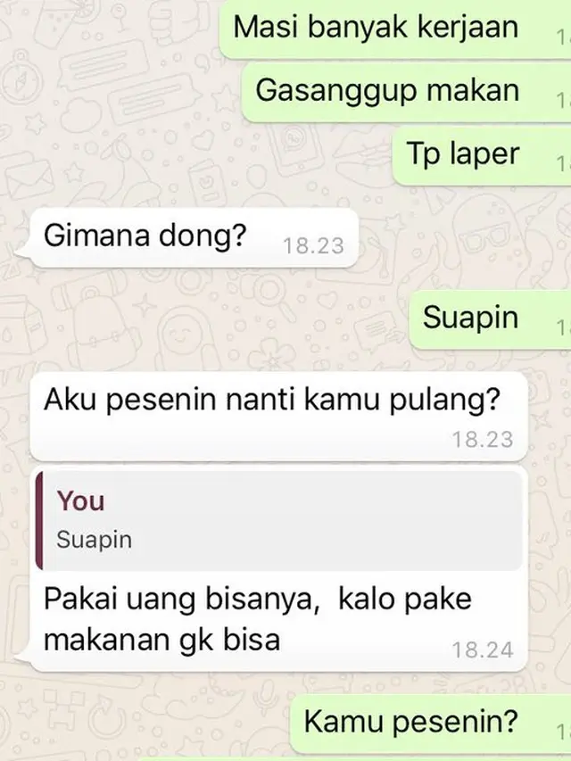 6 Chat Pacaran LDR Minta Disuapin Makanan Ini Bikin Jomblo Meringis