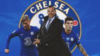 Chelsea - Timo Werner, Andriy Shevchenko, Christian Pulisic (Bola.com/Adreanus Titus)