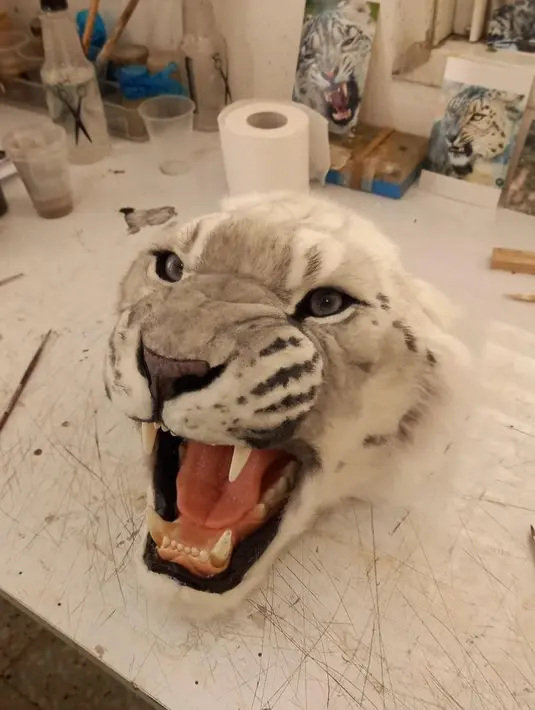 Tidak hanya kepala singa, rupanya Schiaparelli juga bereksperimen dengan kepala leopard dan kepala serigala. [@schiaparelli].