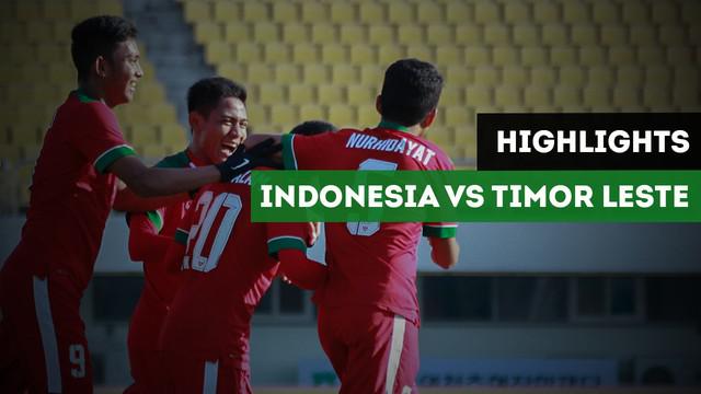 Timnas Indonesia mengalahkan Timor Leste dengan skor telak 5-0 pada kualifikasi Piala Asia U-19 di Korea Selatan.