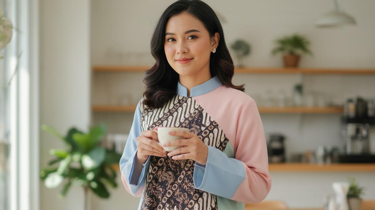 9 Model Tunik Batik Motif Parang Kombinasi Polos Warna Pastel 2025, Tampil Modis dan Kekinian