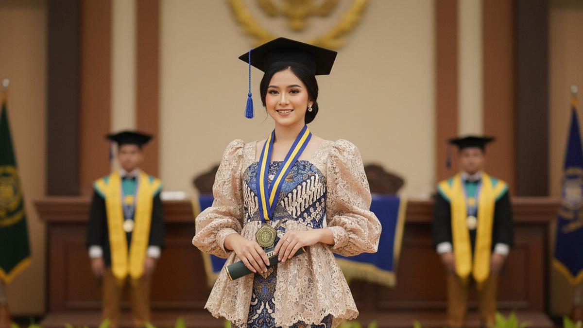 7 Pilihan Dress Batik Brokat Pendek Terbaik untuk Momen Wisuda Kekinian yang Berkesan