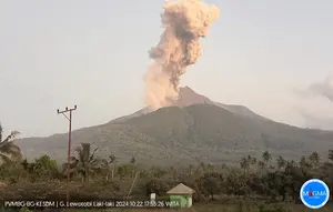 Gunung Lewotobi Laki-Laki kembali erupsi pada Selasa (22/10/2024), pukul 17.49 Wita. (Liputan6.com/ Dok PVMBG)