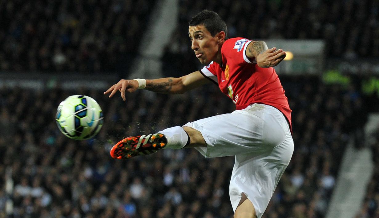 Angel Di Maria. Sebelum memperkuat Paris Saint-Germain, Angel Di Maria merumput bersama Manchester United. Setan merah harus merogoh kocek 75 juta euro untuk menebusnya dari Real Madrid pad awal musim 2014/2015. Musim berikutnya ia dilepas ke PSG karena tak sesuai ekspektasi. (AFP/Paul Ellis)