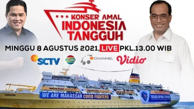 Konser Amal Indonesia Tangguh untuk Kapal Isolasi Terpusat Terapung Covid-19