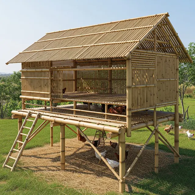 Model Kandang Ayam Umbaran dengan Area Berteduh (Image by Gemini AI)