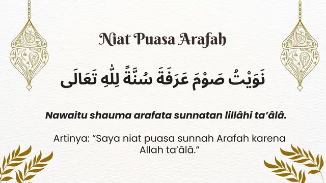 Niat Puasa Arafah
