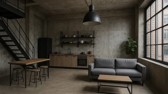 Desain Rumah Industrial dengan Beton Ekspos (Foto: ChatGPT)