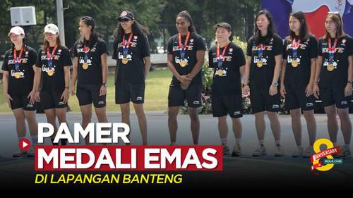 VIDEO: Timnas Basket Putri Indonesia Pamer Medali Emas SEA Games di Lapangan Keren Ini