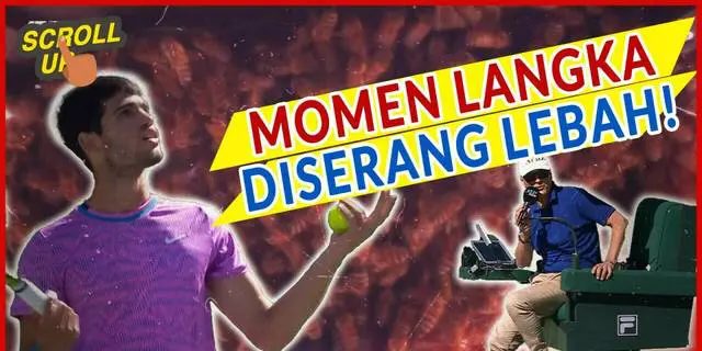 VIDEO: Serangan Lebah Ganggu Pertandingan Carlos Alcaraz vs Alexander Zverev di BNP Paribas Open 2024