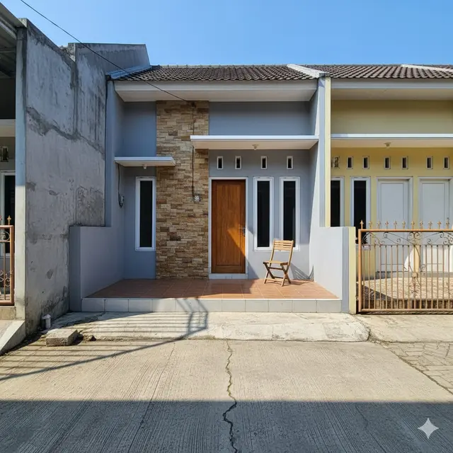 Model Rumah 1 Lantai di Gang Kecil