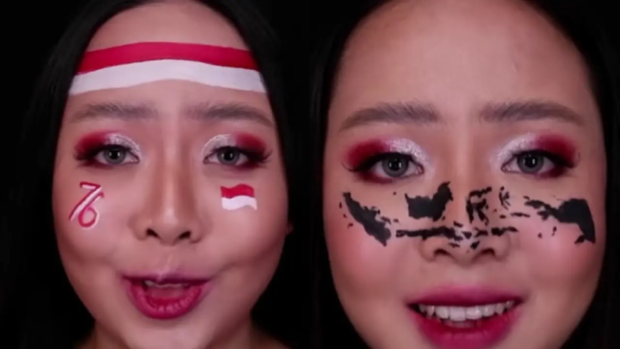 Perempuan ini rela tidur untuk membuat makeup bertema Kemerdekaan/dok. Instagram @yohannasiscillia