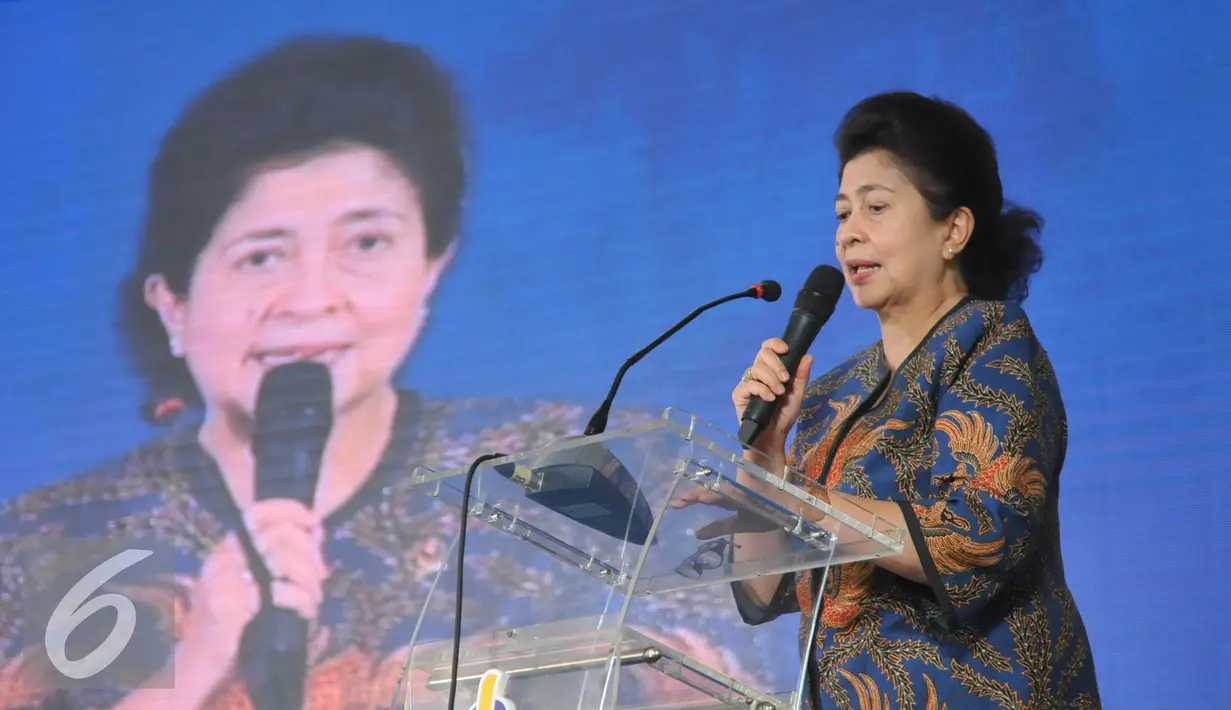 Menkes Nila Moeloek memberikan pidato saat peresmian Paviliun Tower B rumah sakit Siloam Karawaci, Tanggerang, Selasa (1/12). Paviliun B ini khusus melayani program kesehatan daerah, Multiguna serta BPJS. (Liputan6.com/Faisal R Syam)