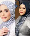 Krisdayanti tampil mengenakan hijab ketika berkolaborasi dengan brand muslim. Tampilannya ini mirip sang putri, Aurel Hermansyah yang memang tampil berhijab. @vanillahijab
