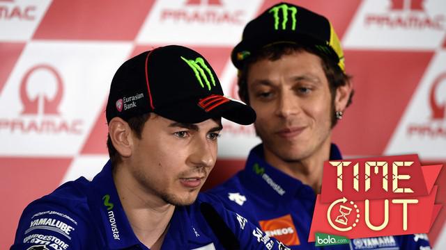Pebalap Yamaha, Jorge Lorenzo, memuji penampilan apik rekan setimnya, Valentino Rossi, saat memenangi MotoGP Catalunya, Spanyol.