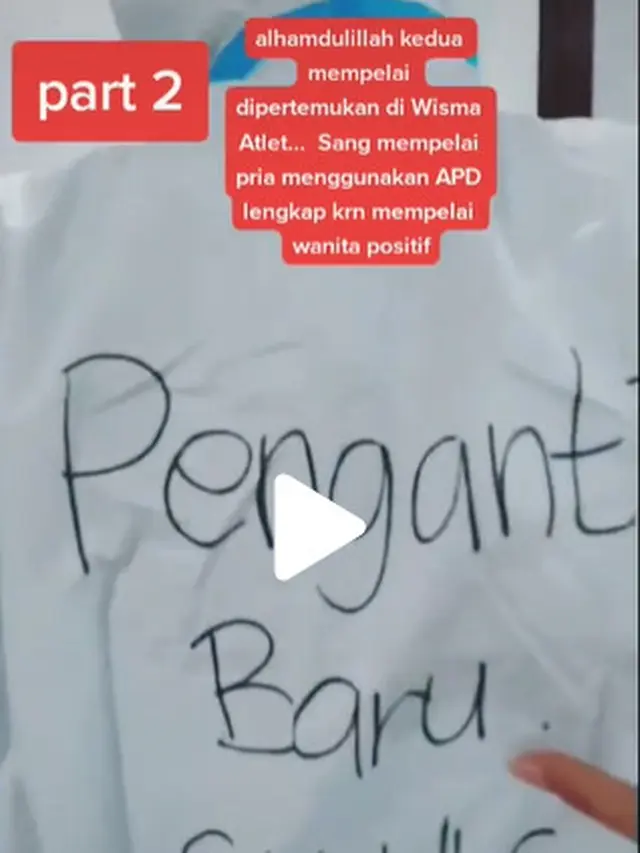 Pasien yang Nikah Virtual di Wisma Atlet Akhirnya Bertemu, Sang Pria Pakai APD