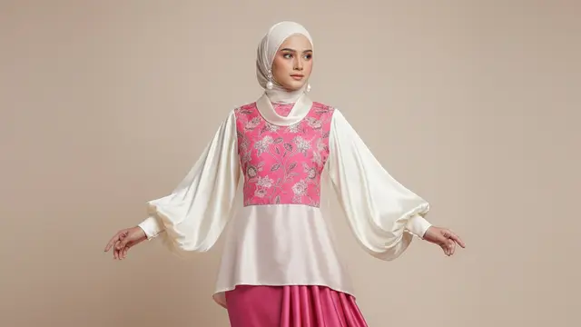 Model Gamis Sutra Kombinasi Batik Pilihan 2026. AI