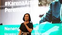 Managing Director Grab Indonesia Neneng Goenadi saat memperkenalkan dua fitur keamanan terbaru Grab yakni VOiP dan pengenalan wajah (Foto: Grab)